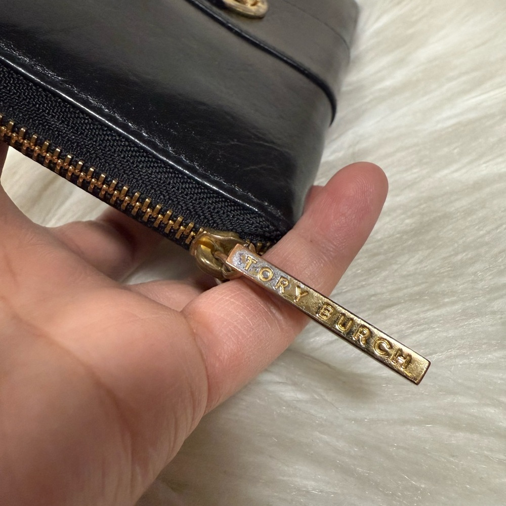 🔥SALE🔥Authentic Tory Burch Black Leather Long Wallet - Picture 5 of 13